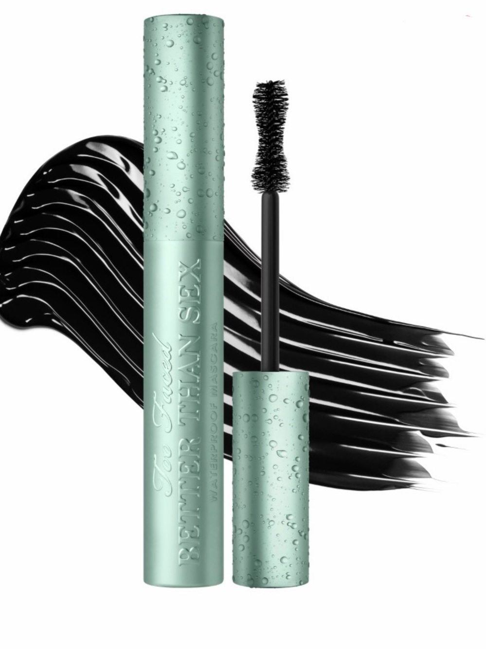 Too Faced Waterproof Mascara in Black with Mint-Turquoise Tube